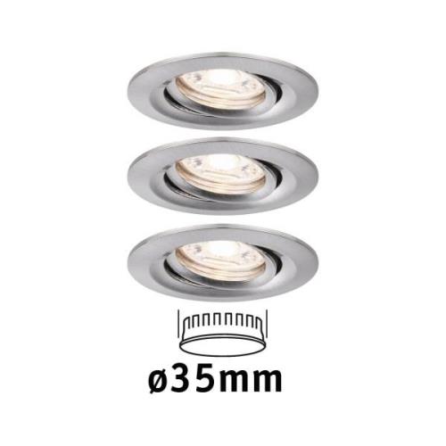 Paulmann Nova mini LED-inbyggnadsspot 3-pack järn