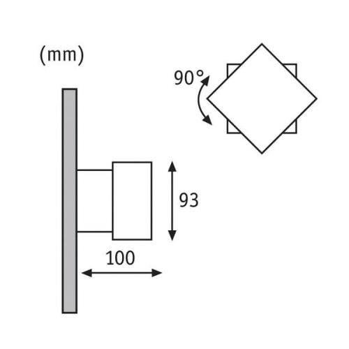 Paulmann Cybo LED utomhus vägglampa, 2.700 K, 10x10 cm, grå