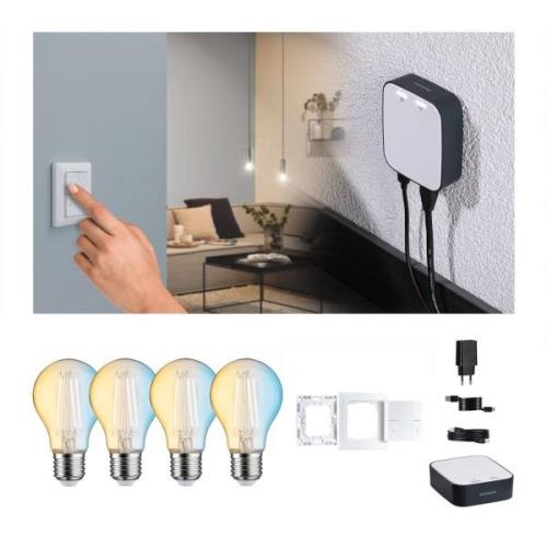 Paulmann Smart Home-paket ZigBee 4x E27 7W LED glödlampa CCT