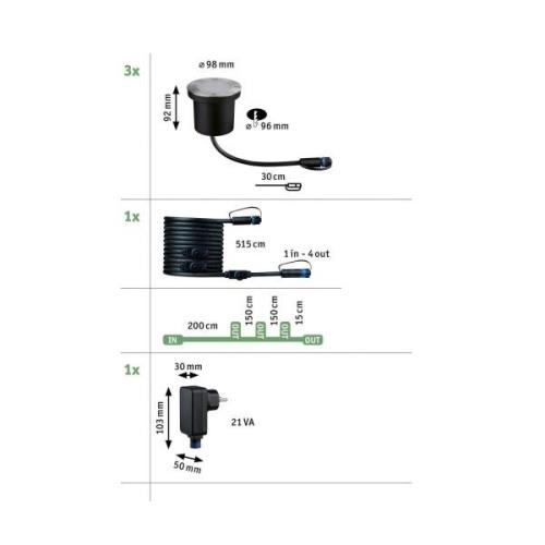 Paulmann Plug & Shine LED inbyggnadslampa 4,5W set om 3