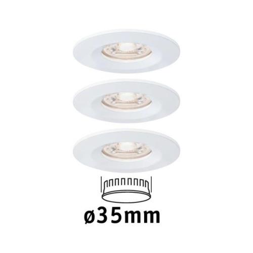 Paulmann Nova mini inbyggnadsspot 3-pack IP44 vit