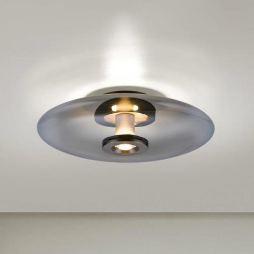 PURE Vitrum taklampa LED, grå, glas/aluminium, Ø 45 cm