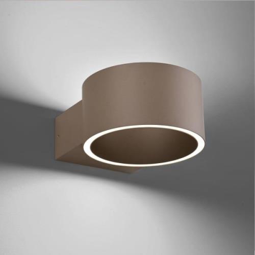 PURE LED-vägglampa Clipse, bronsfärgad, aluminium Ø 15 cm