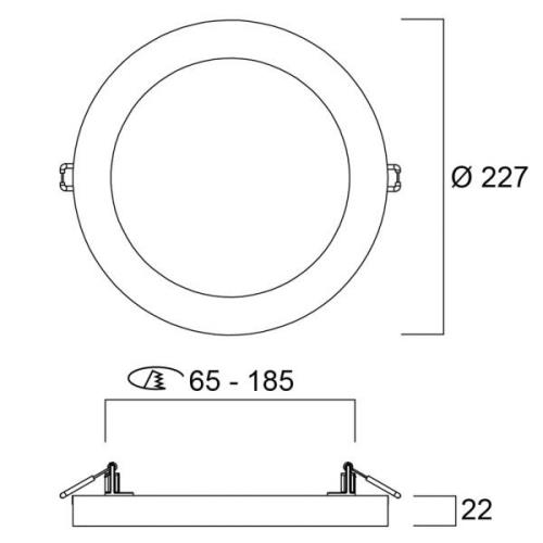 Sylvania Start LED-downlight 5-i-1 Ø 21,7 cm 18 W