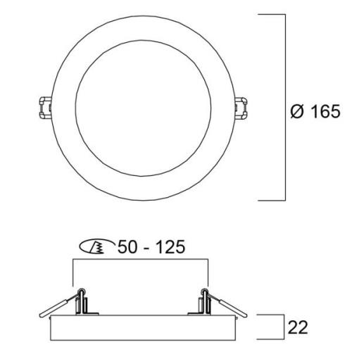 Sylvania Start LED-downlight 5-i-1 Ø 16,5 cm 12 W