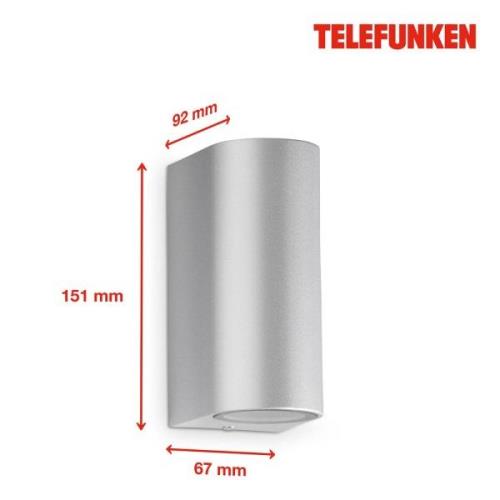 Telefunken Carpi LED-utomhusvägglampa, silver