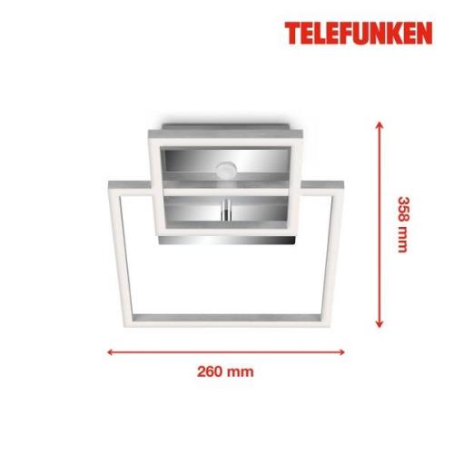 Telefunken LED-taklampa Frame med sensor krom 26x36cm