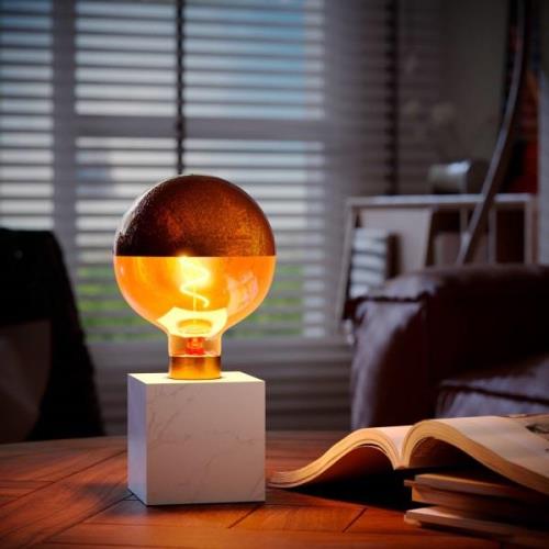 Calex Square Marble bordslampa, vit