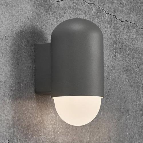 Nordlux Utomhusvägglampa Heka, antracitgrå, aluminium, höjd 21,6 cm