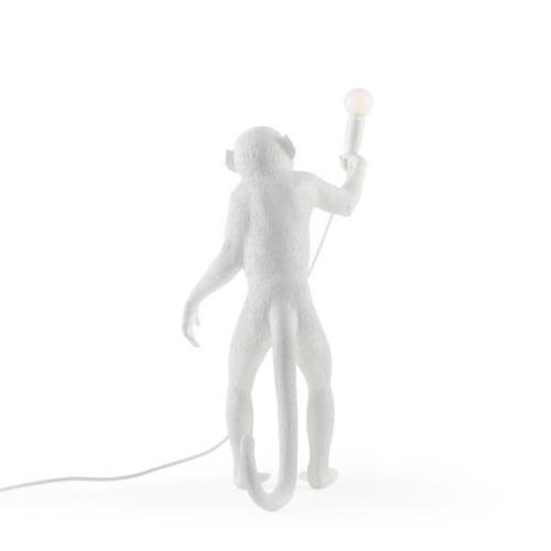 SELETTI LED-dekorerad bordslampa Monkey Lamp, vit, stående