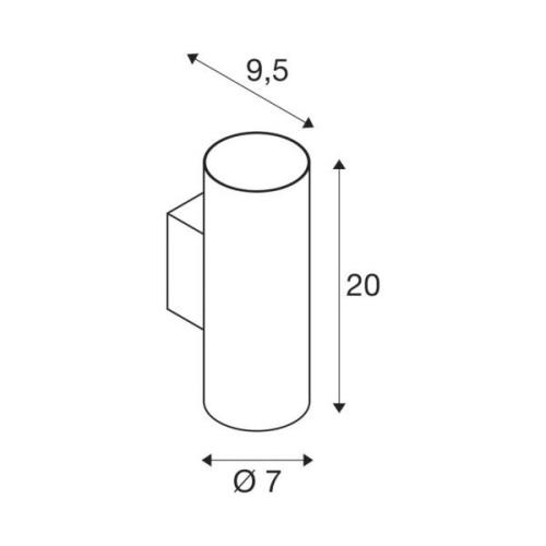 SLV Asto Tube vägglampa, GU10, up/down, svart