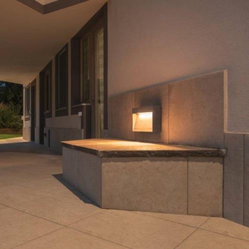 SLV Concreto LED utomhus vägglampa, bredd 37,5 cm