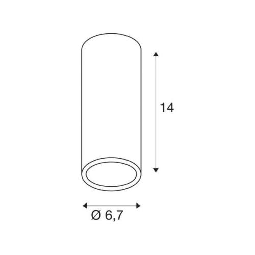 SLV Enola B taklampa, mässingsfärgad, aluminium, höjd 14 cm