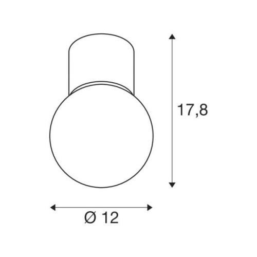 SLV Varyt badrumstaklampa, krom, aluminium, Ø 12 cm