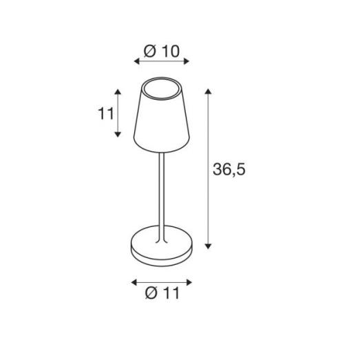 SLV LED-laddningsbar lampa Vinolina Two, röd, aluminium, Ø 11 cm, IP65...