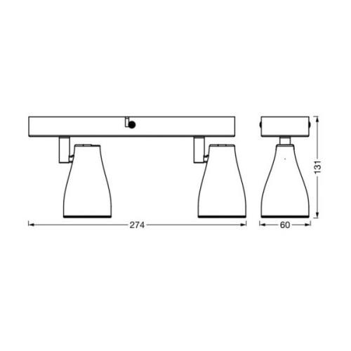 LEDVANCE Pear LED-fäste GU10 2 lampa svart