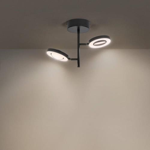 LEDVANCE LED-takspotlight Saturn, 2-ljus CCT, hög, svart