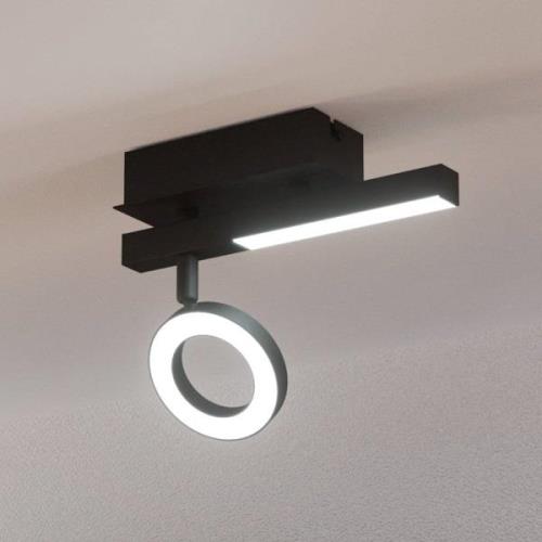 EGLO LED-takspot Cardillio 2 svart med en ring