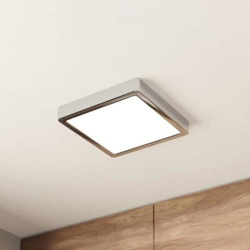 EGLO LED-taklampa Fueva 5 IP44 3000K krom 21x21cm