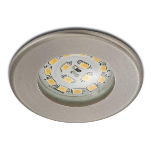 Briloner Effektiv LED-inbyggnadsspot Nikas IP44, nickel