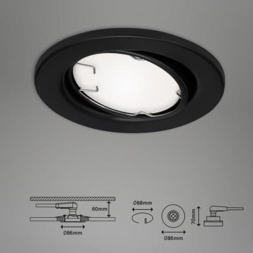 Briloner Fit Move S infälld LED-lampa, CCT RGB 3 enheter, svart