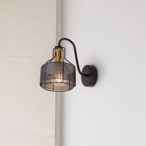 Näve Vägglampa Foro, 1 lampa, svart/guld