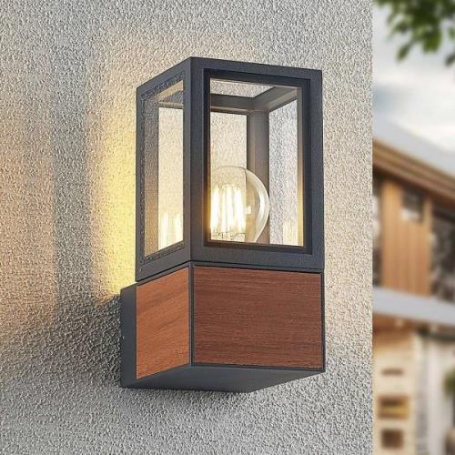 Lucande Alleria utomhusvägglampa, aluminium kantig