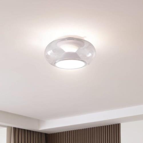 Lucande LED-taklampa Orasa, glas, vit/klar, Ø 43 cm