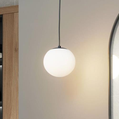 Lucande hängande lampa Bidolo, svart, glas, Ø 15 cm, IP44