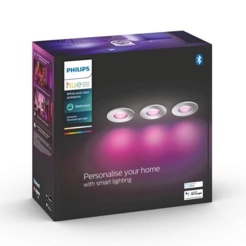 Philips Hue Xamento infälld spot aluminium 3-pack