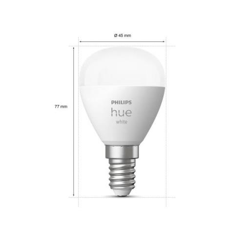 Philips Hue White LED-dropplampa 2 x E14, 5,7 W