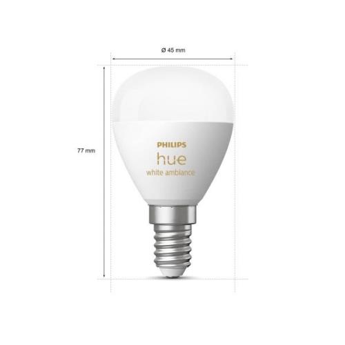 Philips Hue White Ambiance droppar E14 5,1W 470lm