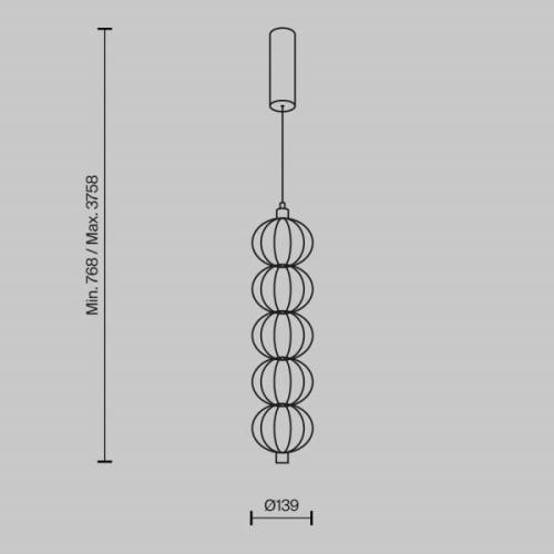 Maytoni LED-hänglampa Golden Cage, vertikal, Ø 13,9 cm