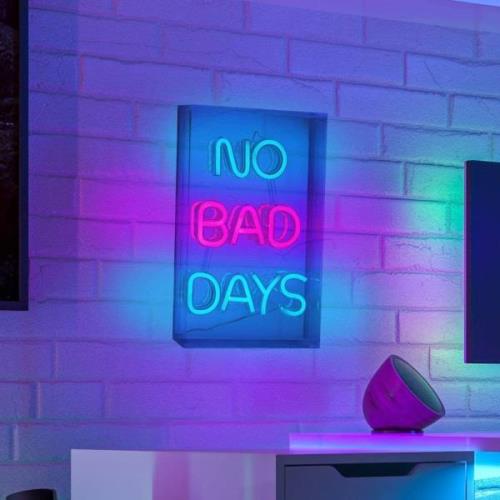 Näve LED-vägglampa No Bad Days, klar, 30x18 cm plast USB RGB