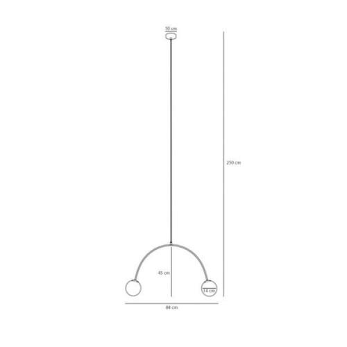 ALDEX Una 2 pendellampa, metall, glas, 2 lampor, korallröd