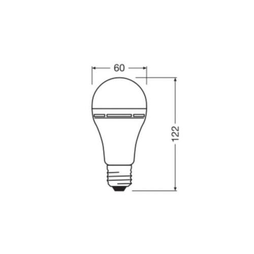 OSRAM traditionell LED-lampa E27 8W matt 4000K uppladdningsbart batter...