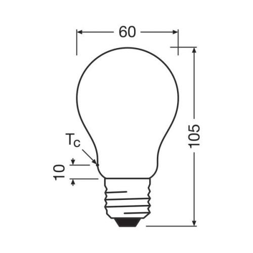 OSRAM traditionell LED-lampa E27 3,8W matt 2.700K 806lm 2st