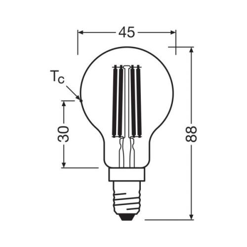 OSRAM LED-filamentlampa E14 3,8W 2700K 806lm