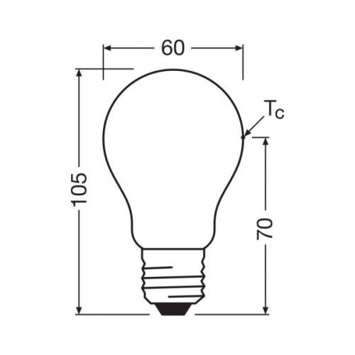 OSRAM traditionell LED-lampa E27 3,8W matt 4.000K 806lm 2st