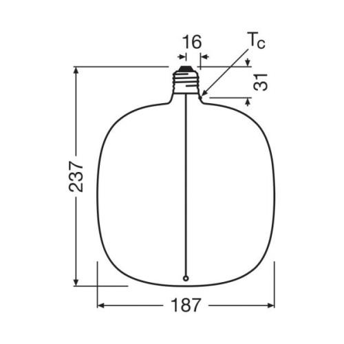 OSRAM LED Vintage Big Oval E27 4,8W 818 Filament rök dimbar