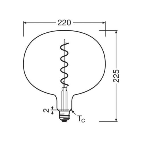 OSRAM LED Vintage 1906 Big Globe E27 4,5W 818 Glödtrådsrök