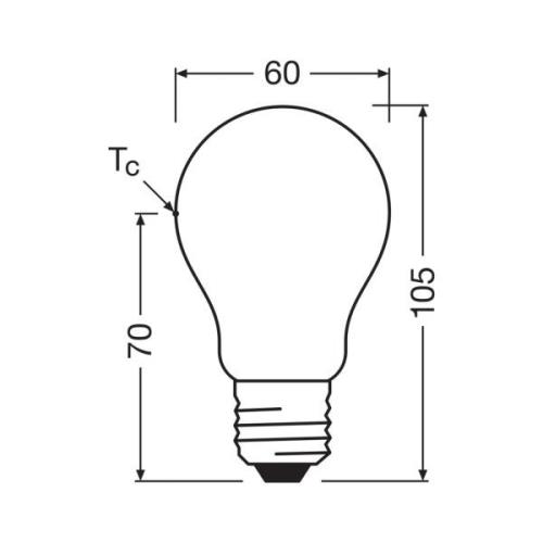 OSRAM LED-lampa matt E27 2,2W 2700K 470lm dimbar