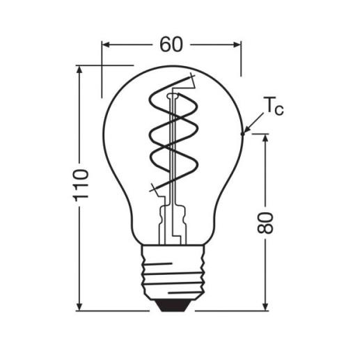 OSRAM LED Vintage E27 8W 2,200K Spiral Filament guld dimbar