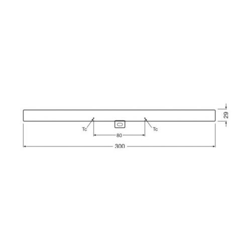 OSRAM LED-linjär lampa S14d 3W rör 2,700K 30cm matt dimbar