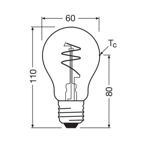 OSRAM LED Vintage E27 4,9W 2 700K Spiral Filament guld