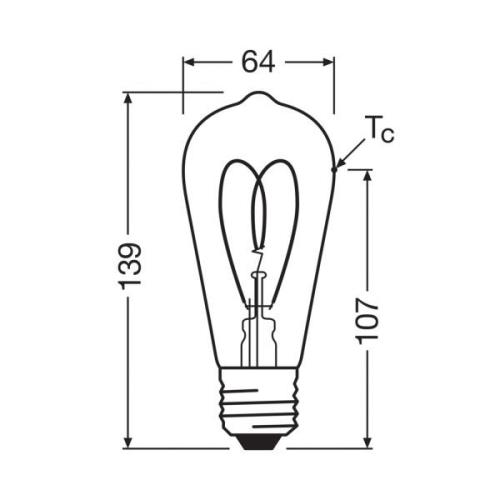 OSRAM LED Vintage ST64 E27 8W 922 Heart Filament guld dimbar