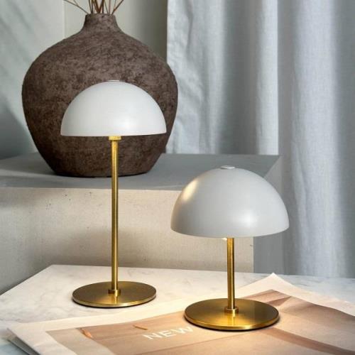 Dyberg Larsen LED-bordslampa Along, beige, höjd 20 cm