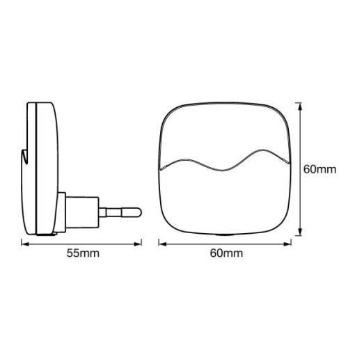 LEDVANCE Lunetta Wave LED-nattlampa sensor