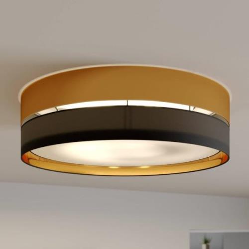 TK Lighting Hilton taklampa, svart/guld, Ø 60cm