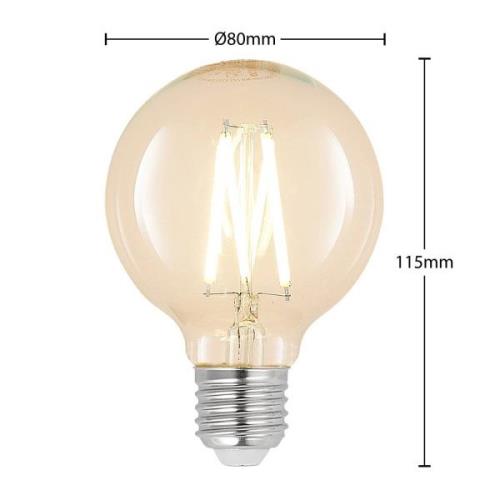 Arcchio LED-lampa E27 8W G80 2 700 K filament dimbar klar